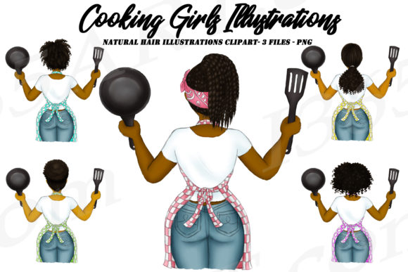 African American Cooking Girls Clipart: A Creative Resource for Design and Content Creation