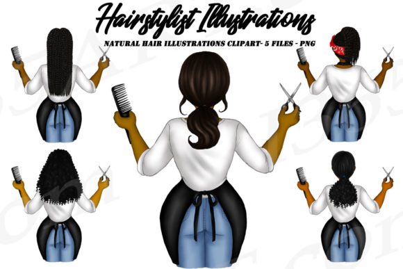 Black Women Hair Dresser Clipart Set PNG: A Versatile Resource for Creative Projects