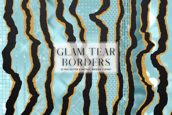 Blue Glam Tear Border Clip Art: Elevating Design with Elegance and Versatility