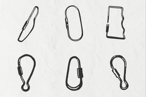 Carabiner Vintage Illustration Vector: A Timeless Design Resource for Creative Projects