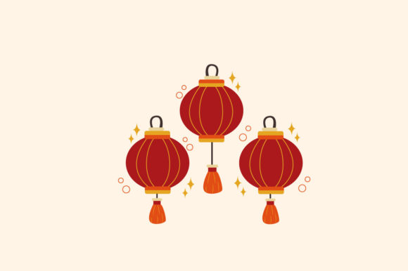 Chinese New Year Icon Flat Vector