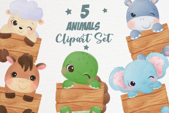 Cute Animals Clipart Set Graphic: A Strategic Resource for Creative and Professional Use