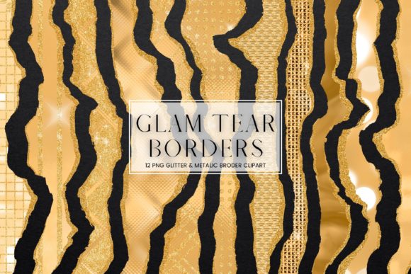 Gold Glam Tear Border Clip Art: Elevating Design with Elegance and Versatility