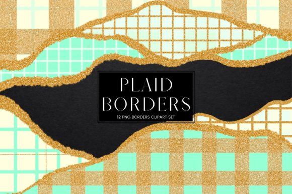 Green and Gold Glitter Plaid Border: A Versatile Design Element