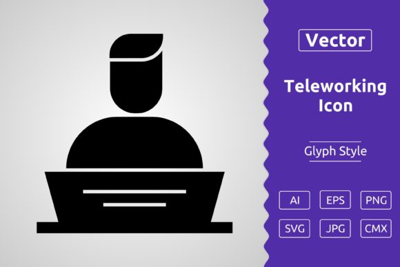 Vector Teleworking Glyph Icon: A Versatile Tool for Modern Design Workflows